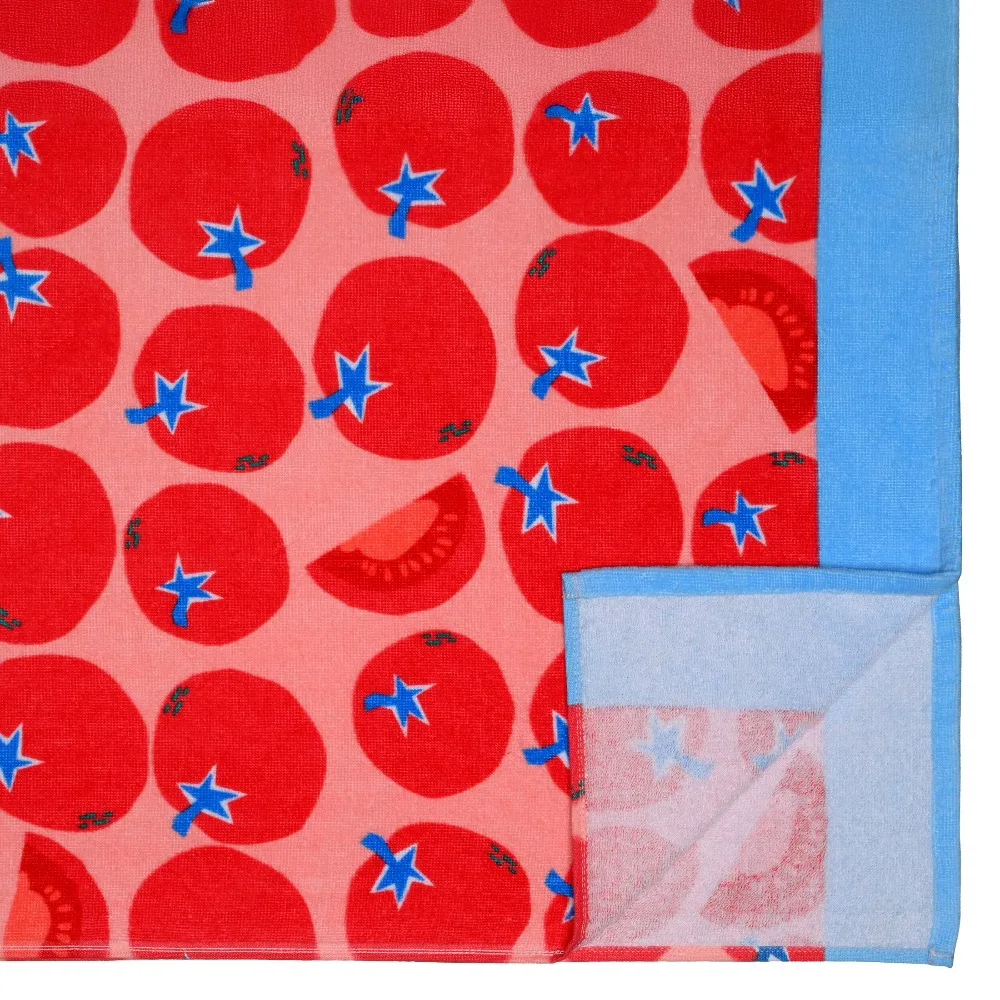 Cotton Blend Beach Towel Large Size 72 x 36 Inches Extra Large Quick Dry Towel for Bath Pool Yoga Gym Travel Tomato Red