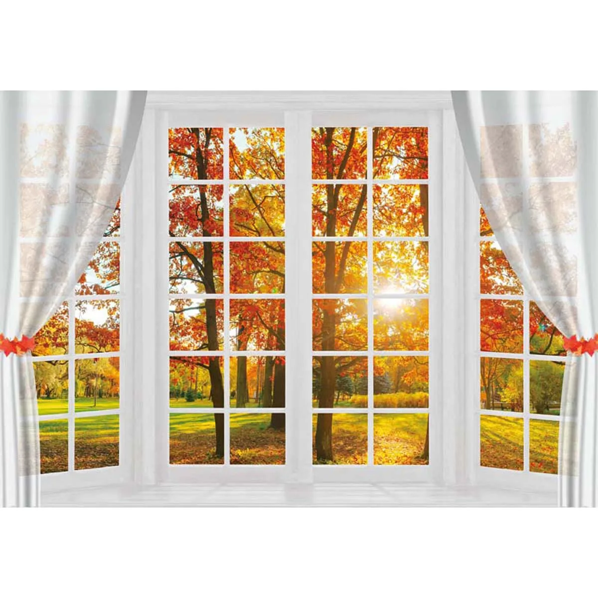 Allenjoy Autumn Tree Window Backdrop