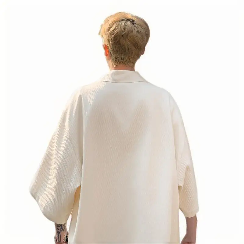 NF&ZG Embroidered short-sleeved shirt men's summer trendy American style shirt loose trendy five-point sleeve casual jacket
