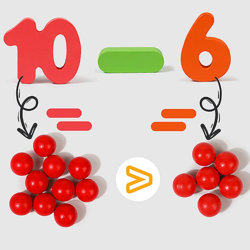 Montessori Kinderen Tellen Wiskunde Speelgoed Rekenkundige Optellen Aftrekken Leermiddel Met Antwoordblad Logisch Denken Leren