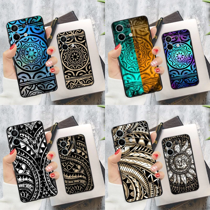 Maori Samoan Polynesian Tribal Case For Xiaomi Redmi Note 14 12 11 9 10 13 Pro 9S 10S 11S 12S Redmi 13C 10C 12C 14C Cover