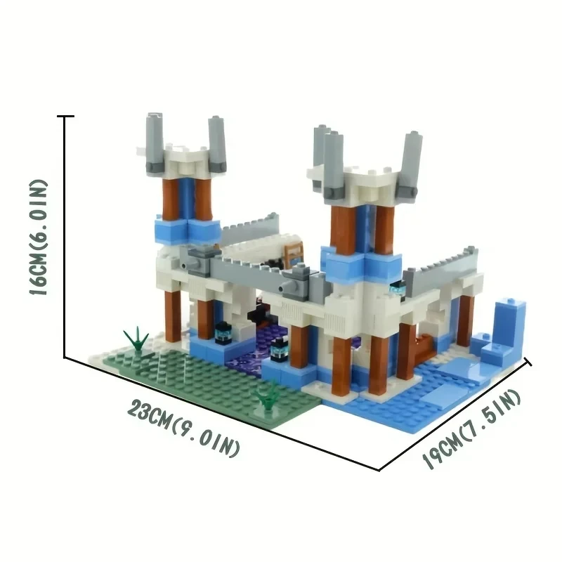 Mini seria gier 499 szt. Zamek lodowy Model klocków budowlanych świata nadaje się 21186 montażu cegieł zabawki prezenty dla dzieci chłopiec dorosły