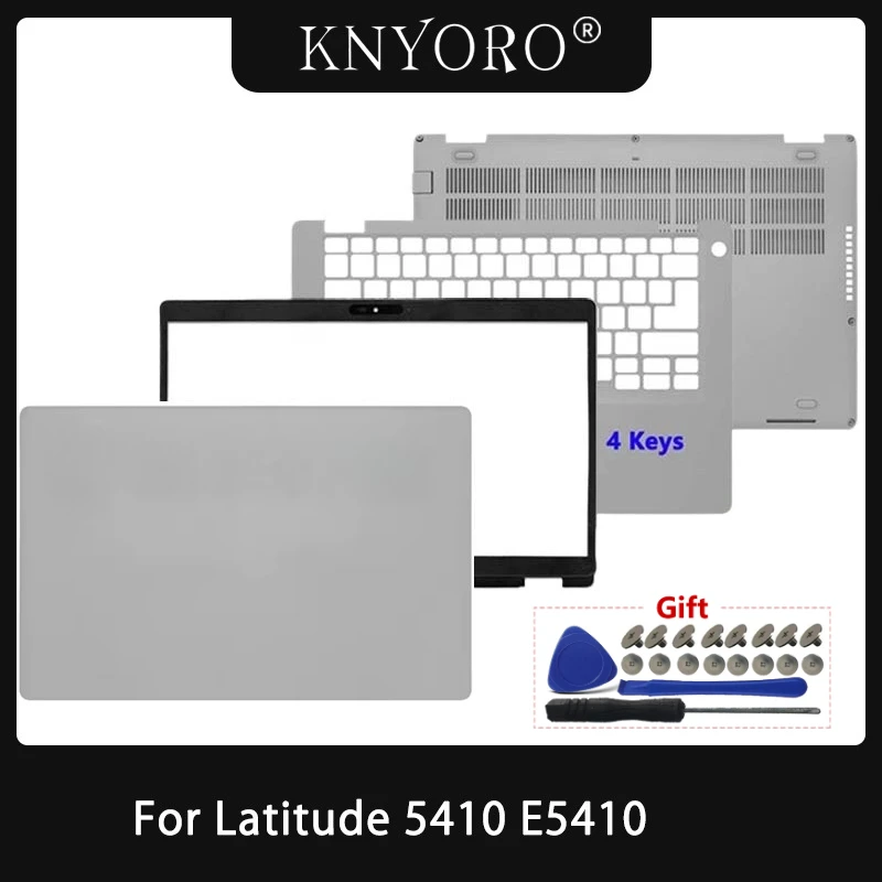 

New Replace Case For Latitude 5410 E5410 LCD Back Cover Front Bezel Palmrest Top Lower Housing Bottom Case 0NKPM7 00W819 Silver