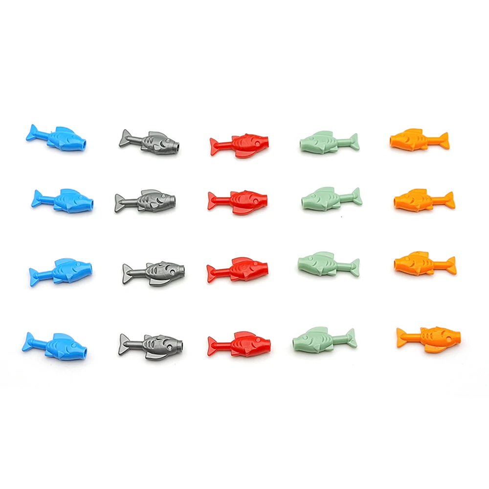 Décennie s de construction de scène de radiateur d'animaux marins pour enfants, accessoires de décoration, jouets éducatifs de bricolage, petits poissons, accessoires MOC, 10 pièces