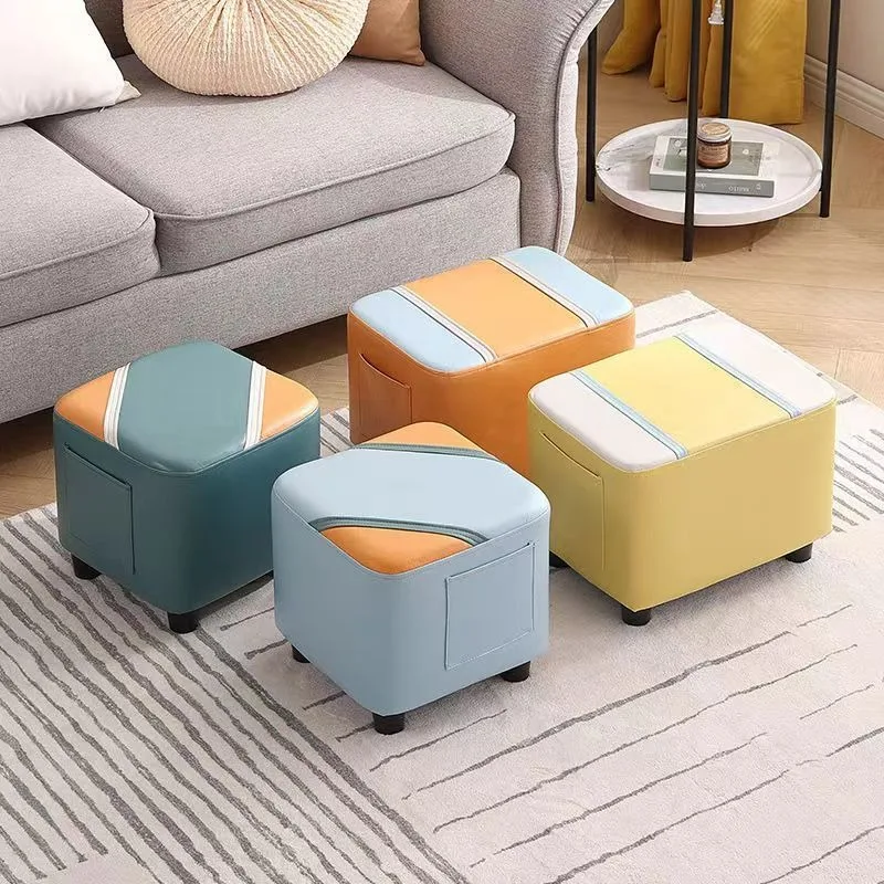 Small Sofa Cushion Foot Stool Household Doorstep Shoe Changing Stools Living Room Coffee Table Ottomans Creative Low Small Bench