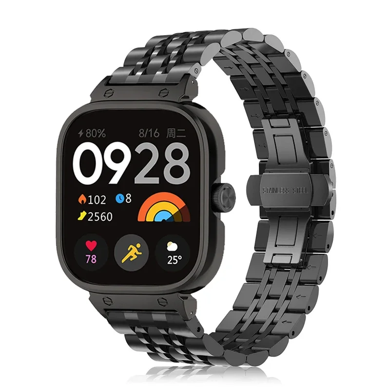 Strap Case Protector for Redmi Watch 4 Stainless Steel Watchband for redmi watch 4 Metal Bracelet for redmi watch 4 Cover Frames