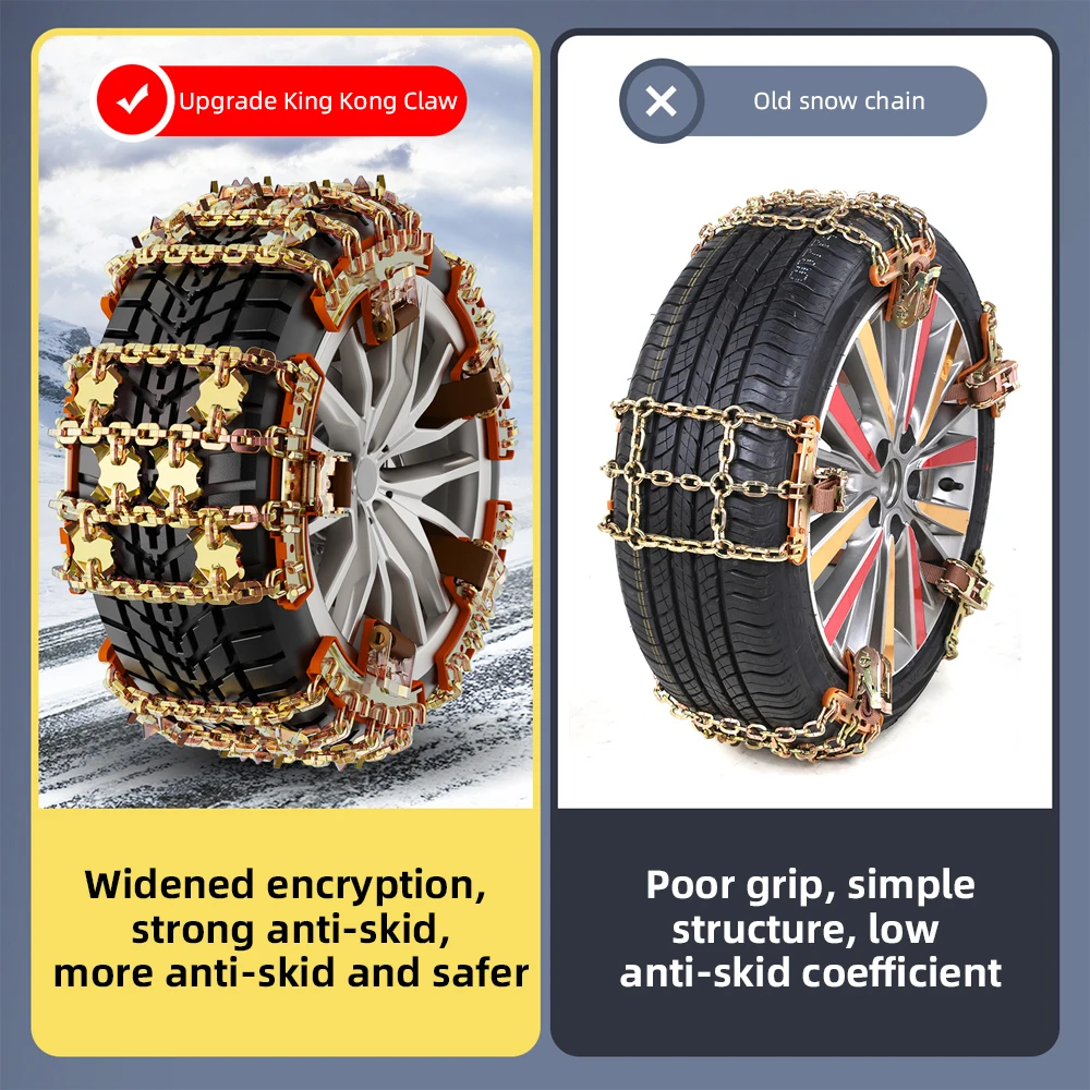 Car Winter Tire Wheels Snow Chains Snow Tire Anti-skid Chains Wheel Winter Outdoor Tyre Cable Belt Emergency Tools Safety Protec