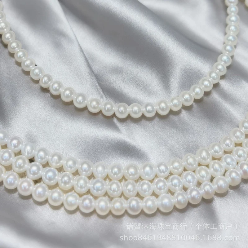 

Natural freshwater pearl 3-4mm necklace, effect, near-round shape, slight imperfections