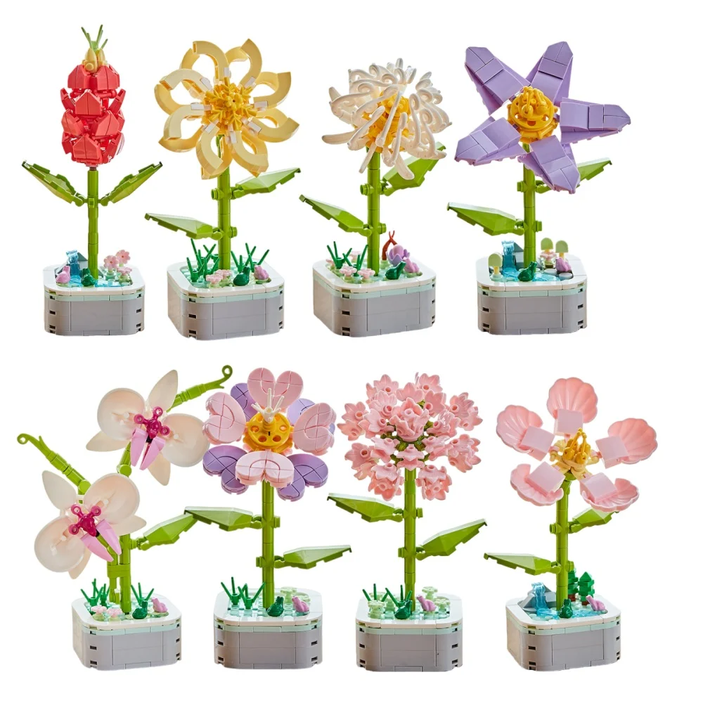 

Christmas Countdown Flower Bouquet Building Blocks 24 Days Advent Calendar Surprise Blind Box for Kids Adults Holiday DIY Gift