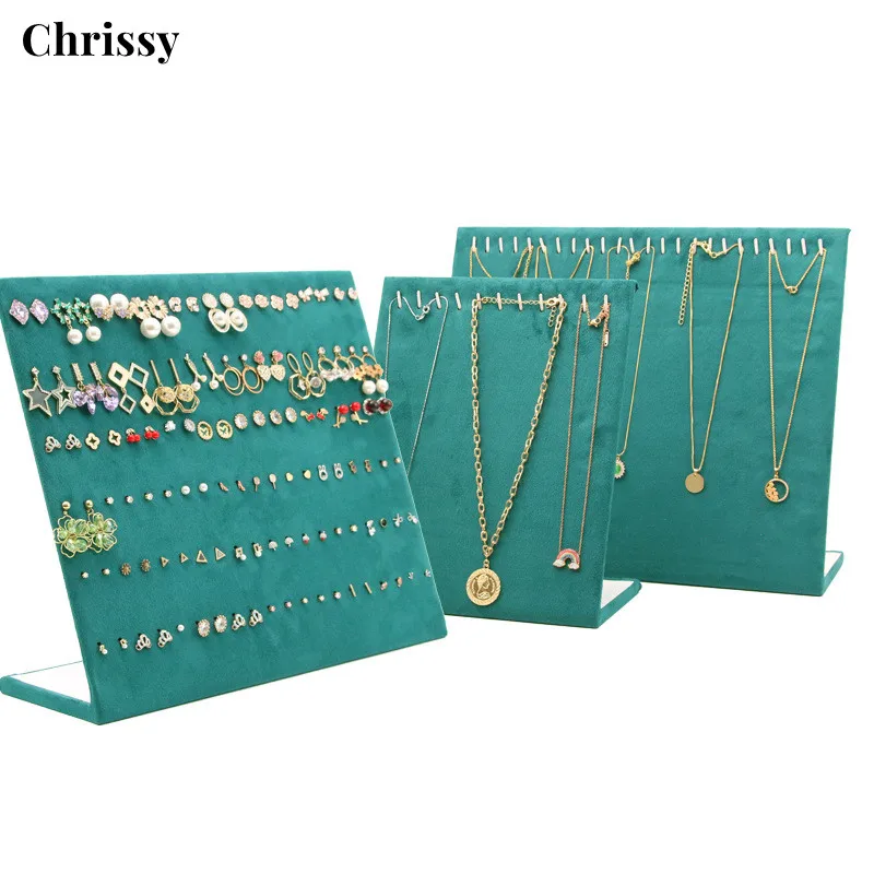 

Jewelry Earrings Studs Display Rack Necklace Pendant Stand Board Earring Showcase Storage Rack Organizer Box for Countertop Show