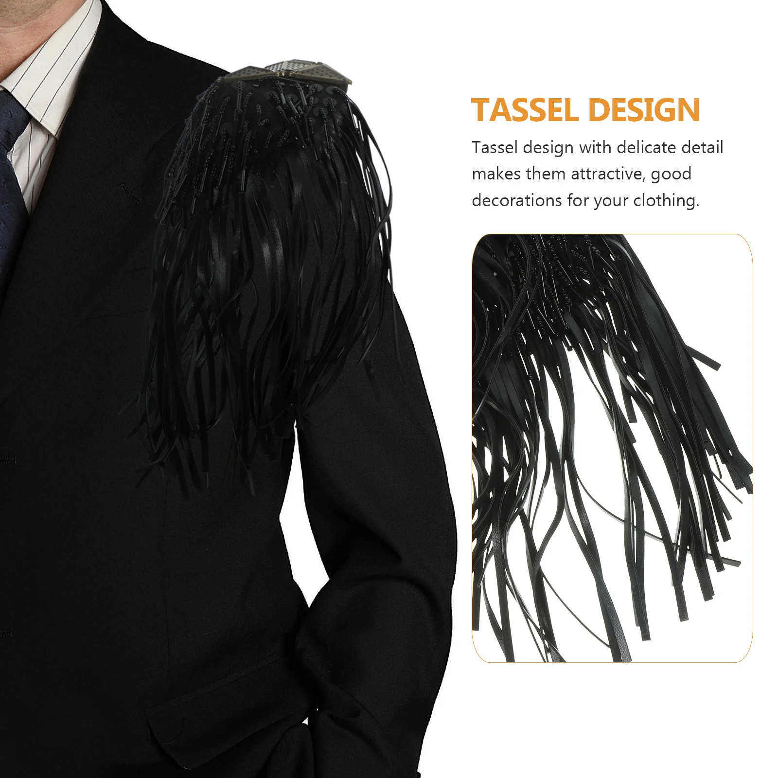 

2Pcs Shoulder Epaulets Tassel Fringe Decor Premium Lightweight Badge for Men Women Fashion Shoulder Boards Add on Suit Accessory