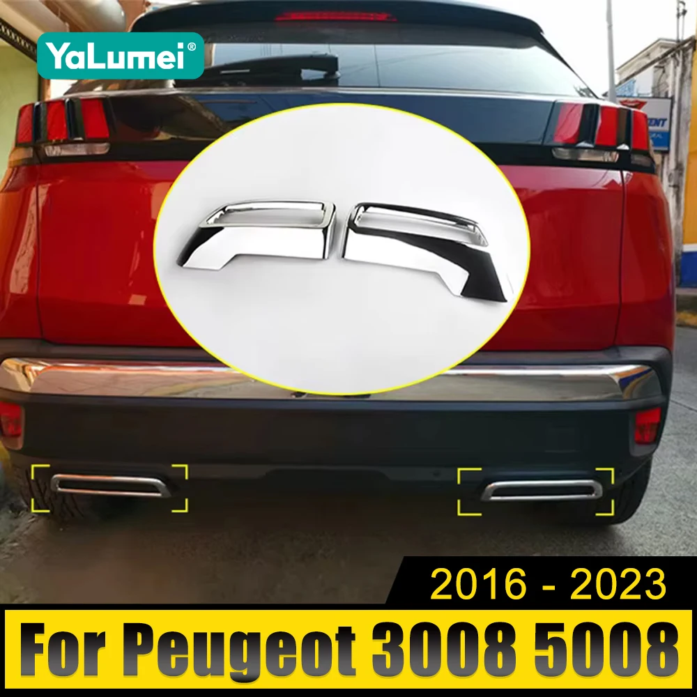 

For Peugeot 3008 5008 GT 2017 2018 2019 2020 2021 2022 2023 Hybrid Car Rear Exhaust Muffler End Tip End Pipe Cover Accessories