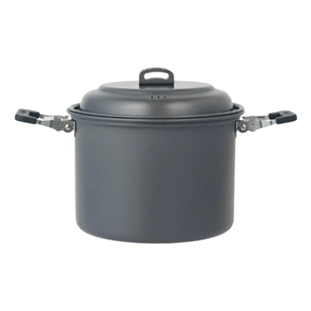 Stovetop Compatible 6L Camping Cookware For Camping Efficient Heat Conduction Easy To Clean Multi-purpose Use For Campfire
