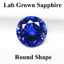 Royal Blue Color Round Shape Lab Grown Sapphire Charm Gemstones for Diy Jewelry Making Material Selectable AGL Certificate