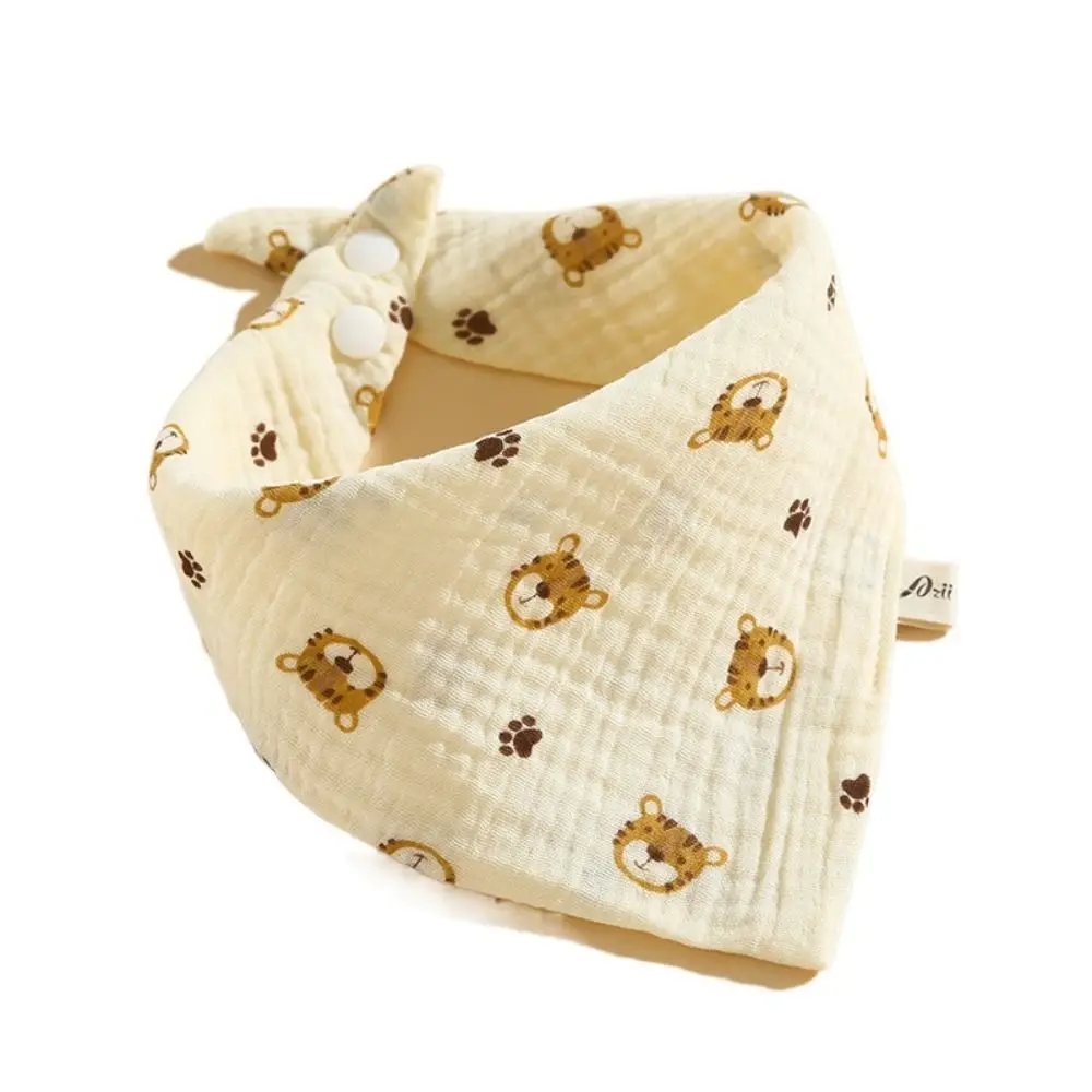 

Cloth Printing Baby Muslin Bibs Snap Button Solid Color Saliva Towel Ruffle Cotton Burp Cloths Newbron