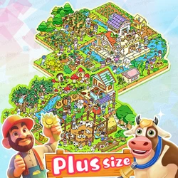 Plus Size Cartoon Farm and Ranch Landscape Sticker 2.5D DIY Pocket Cabin Scene Stickers Festival Gift for Kid Child