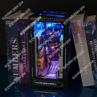 DIY Book Nook Cyberpunk Future World Handmade Doll House Toys RGB Lighting 3d Puzzle Miniature Building Kit Gift Home Decoration