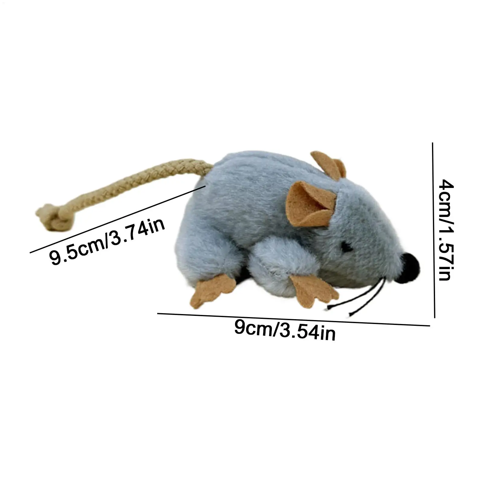 Plush Cat Toy Mouse Interactive Moving Tail with Sound Interactive Kitten Toys for Indoor Cats Hunting Game Play Pet Supplies