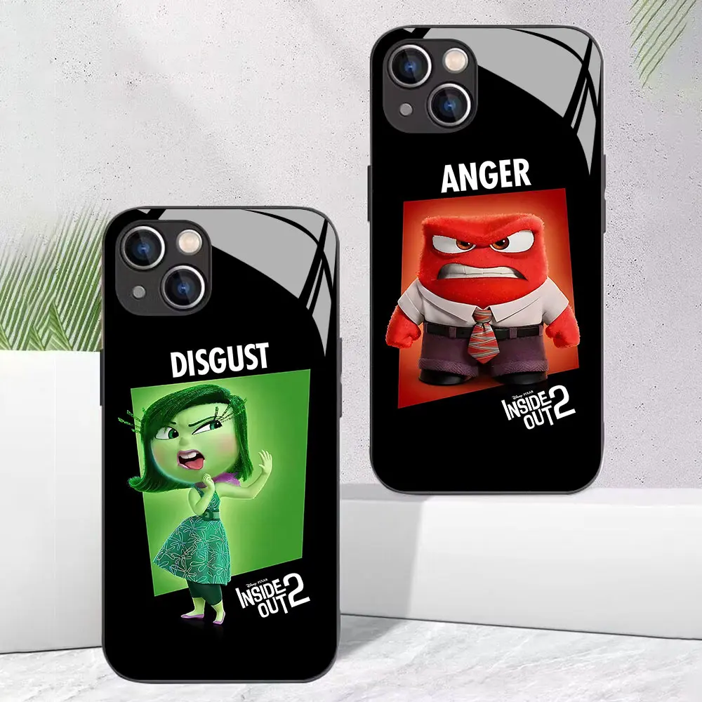 Cartoon Inside Out 2 Disneys Phone Case for OPPO A16 A17 A31 A37 A38 A55 A57 A58 A60 A72 A76 A78 A94 A98 4G 5G Glass Soft Cover