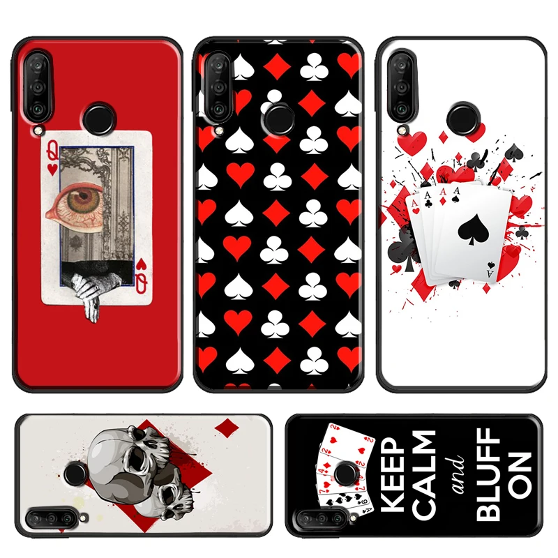 Poker Surreal Aesthetic Art Case For Huawei P40 Lite P20 P30 Pro P Smart Z 2019 Mate 20 Lite Nova 5T Honor 50 10i 8X 9X