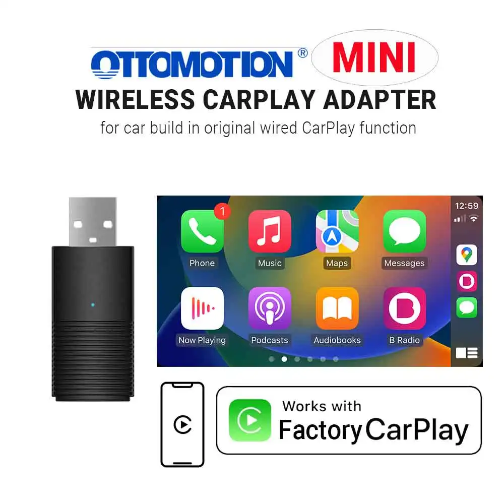 Ottomotion MINI Wireless CarPlay Adapter USB Stick Car Accessories for Hyundai VW Mazda Toyota Kia Ford Chery for iPhone