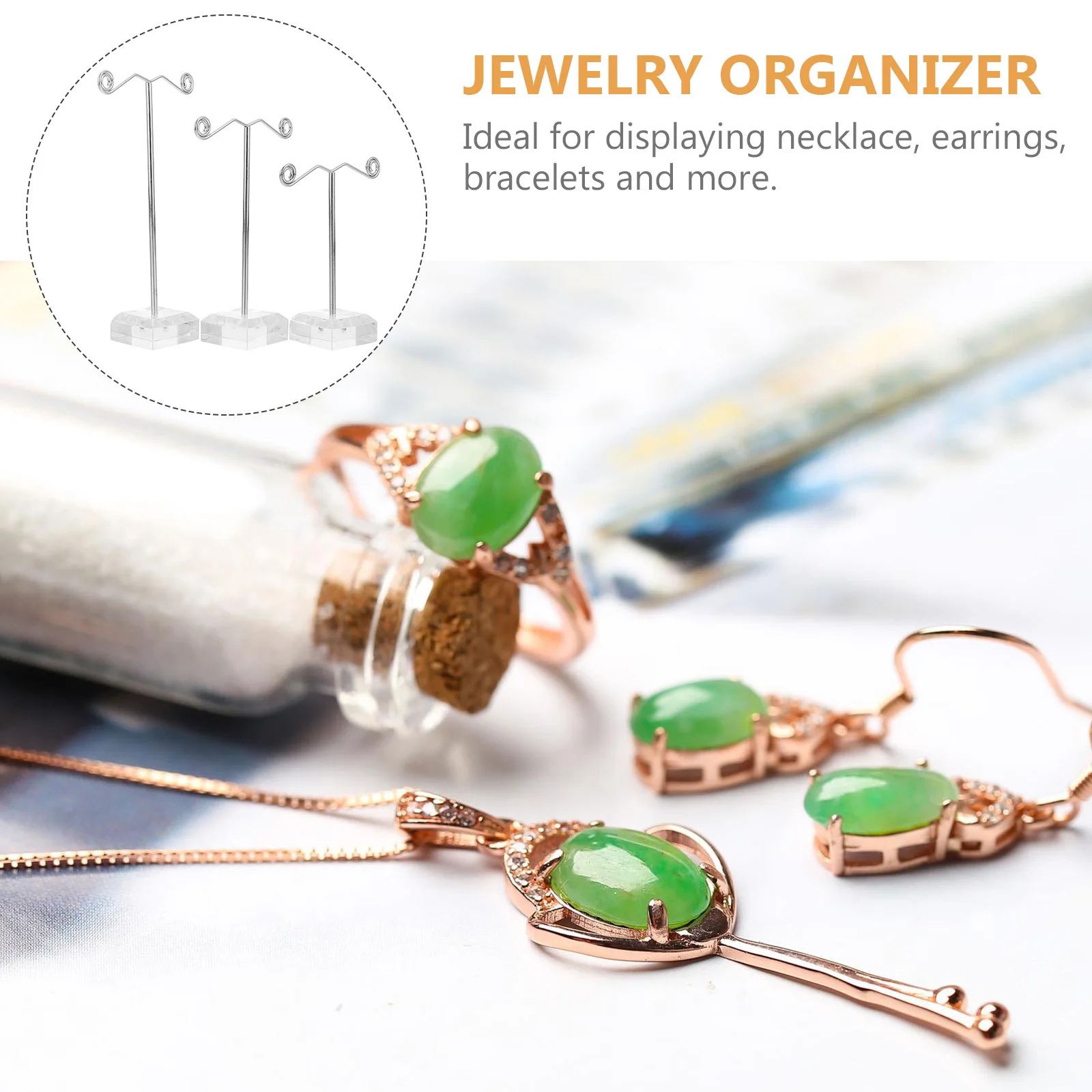 3 قطعة حامل عرض المجوهرات الأكريليك منظم القرط رف سطح المكتب المتين لمتجر العداد حامل مجوهرات سطح المكتب