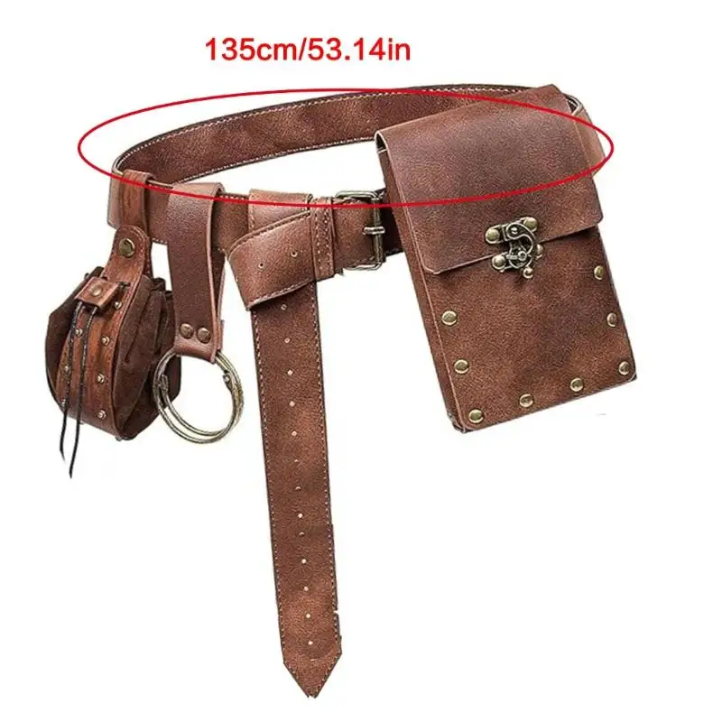 39BD Steampunk-Gürtel-Handytasche-Set, 5-teilig, multifunktionales Vintage-Zubehör – Detail 6
