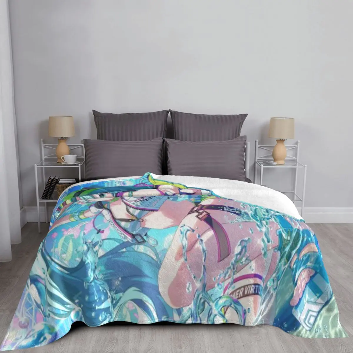 Coperta Hatsune Miku in morbida flanella, regalo curativo, coperte da tiro, biancheria da letto