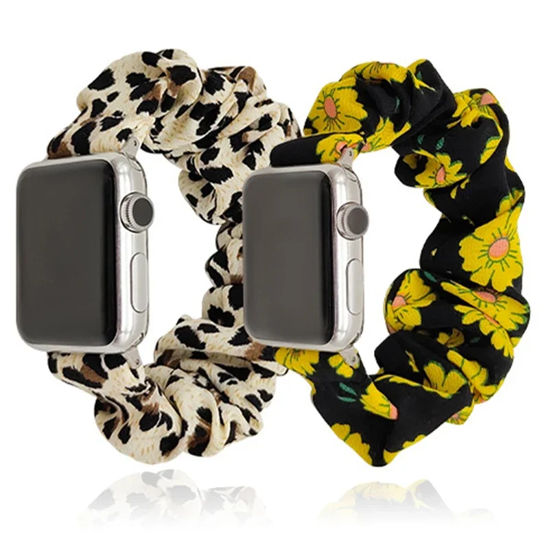 Latest Scrunchies Watch Band for Apple Watch 40mm 41mm Elastic Strap for Apple Watch 6 44mm 45mm 42/38mm Iwatch 7 SE 8 Bracelet