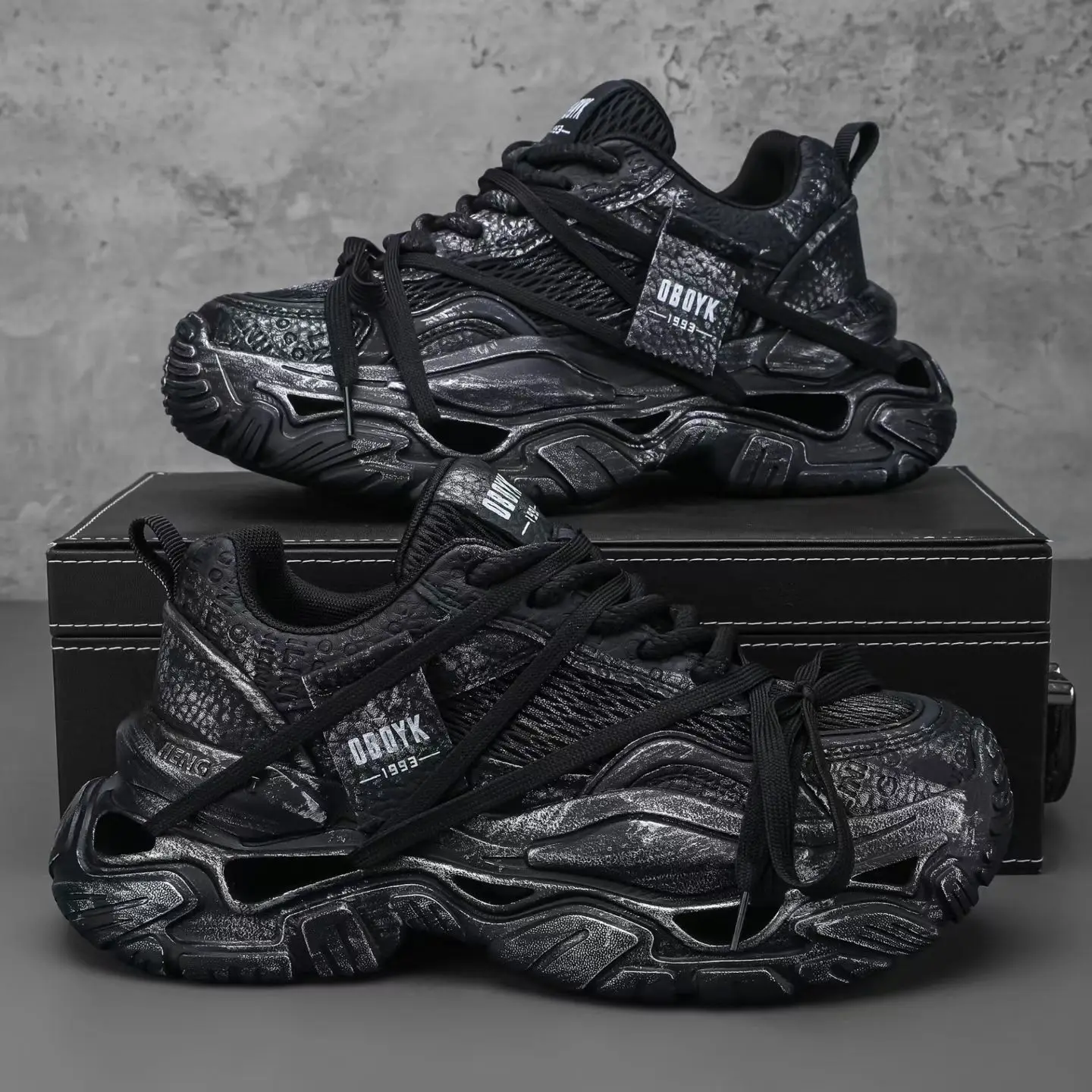 

Retro dirty old platform shoes men's Joker breathable mesh daily commuter sneakers