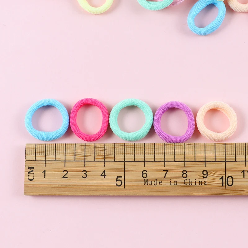 100pcs Girls Elastic rubber band Hair Bands Kids Sweet Nylon Scrunchie Headbands  Baby Ponytail Hair Accessories Gift