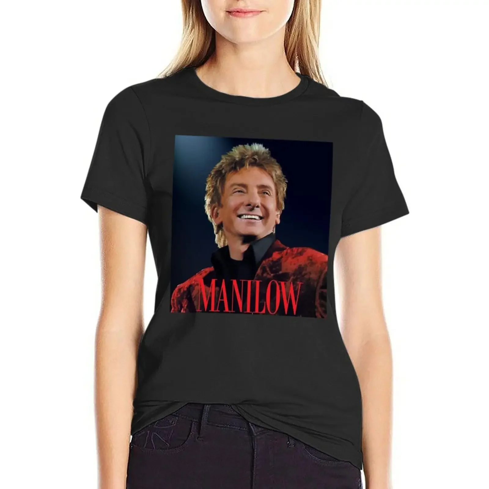 Barry Manilow T-shirt animal print shirt for girls Aesthetic clothing graphic t-shirts for Women