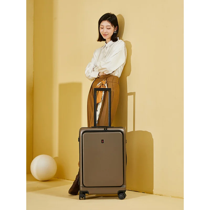 Front Open Cover Luggage Wear-Resistant Suitcase Trolley Case 20Inch Boarding Bag Universal Wheel Password Suitcase