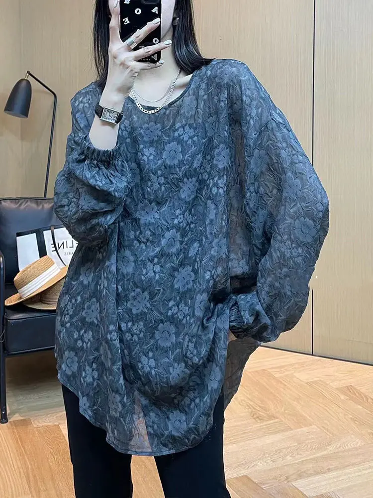 Blouses Women L-4XL Loose Design Sun-proof Leisure Breathable Summer All-match Folds Minimalist Fashion Korean Style Female Cozy