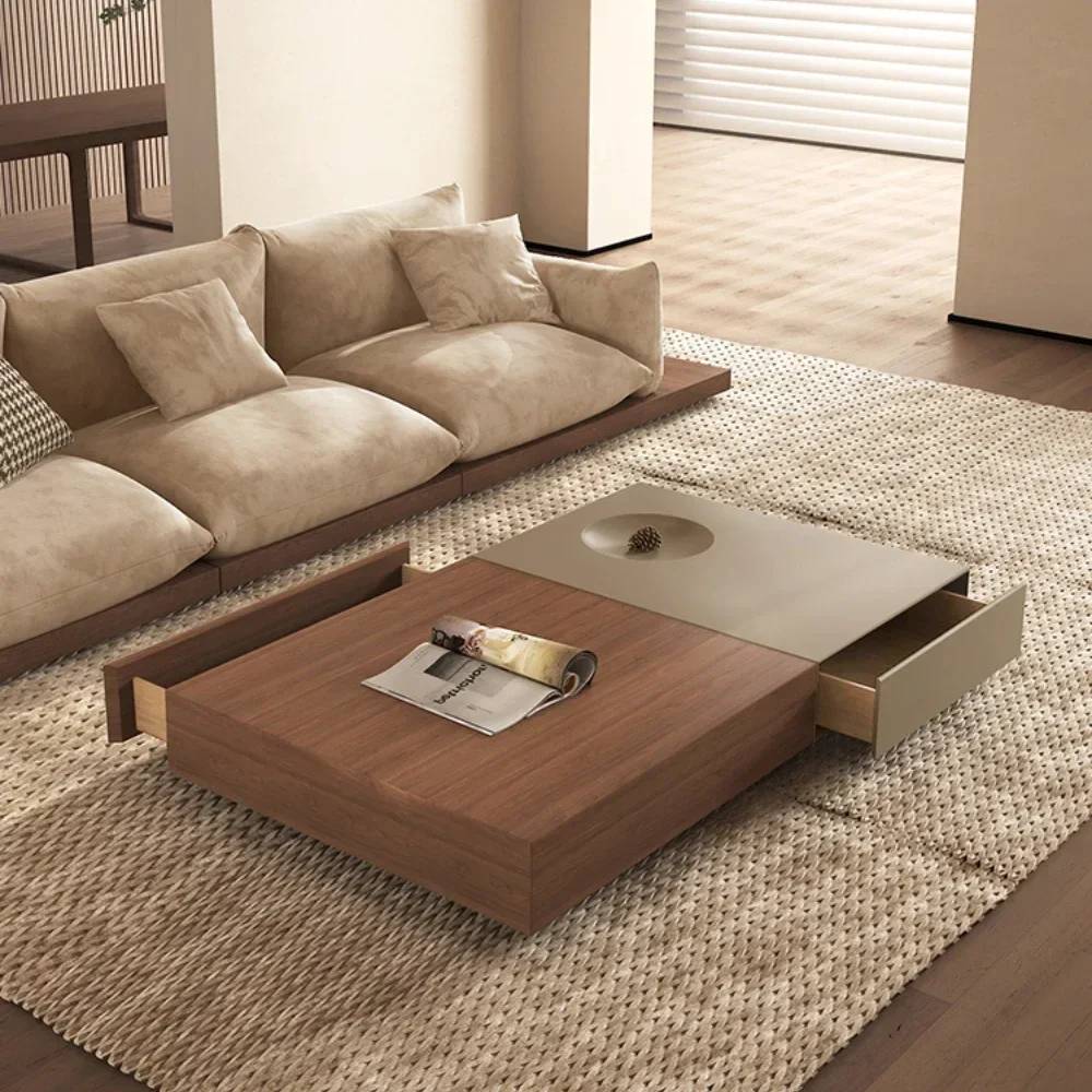 

Combined Tea Table Modern Creative Color Matching Walnut Tea Table