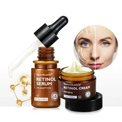 Retinol Face Serum Firming Lifting Anti-Aging Repair Reduce Wrinkle Fine Lines Remove Spots Facial Skin Care Cream Products Set