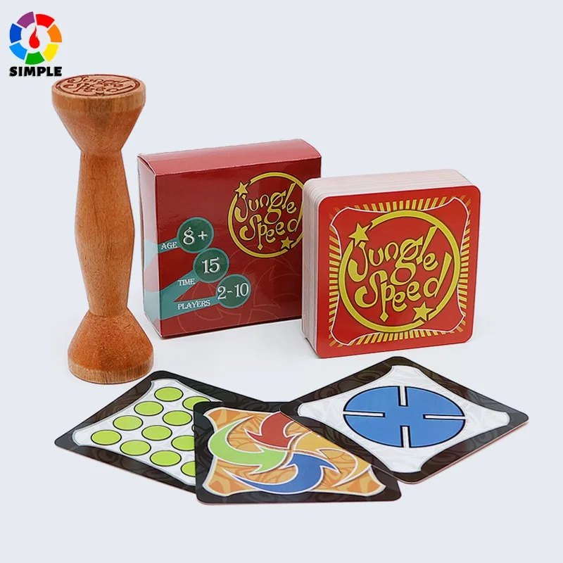 

brown wood jungle token run fast pair speed forest for family party fun cards game