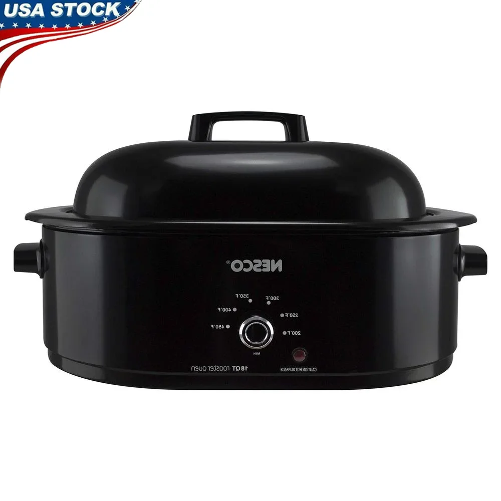 Forno per torrefazione da 18 litri, grande capacità, smalto rimovibile, Cookwell, termostato regolabile, maniglie Cool Touch, approvato UL, programmabile