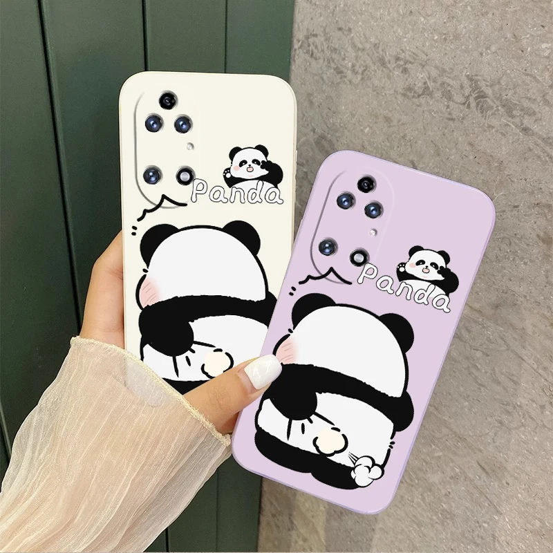 P50Pro Lovely Panda Silicone Phone Case For Huawei P30Pro P40Pro P60 P60Pro P50 P50Pro Pura70 Nova 10 12 Mate 50 30 Cover