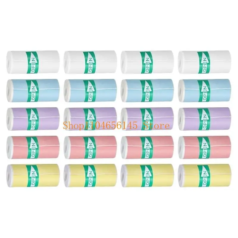 652F Thermals Printer Paper 57mmx25mm 20Rolls SelfAdhesive For Craft School Home