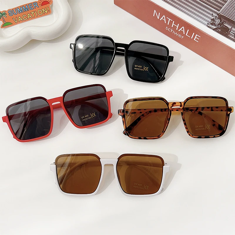 New Girls Colors Geometric Rectangle Eye Protection Accessories Children Colors Sunglasses Girls Boy Kids Polarized Sunglasses