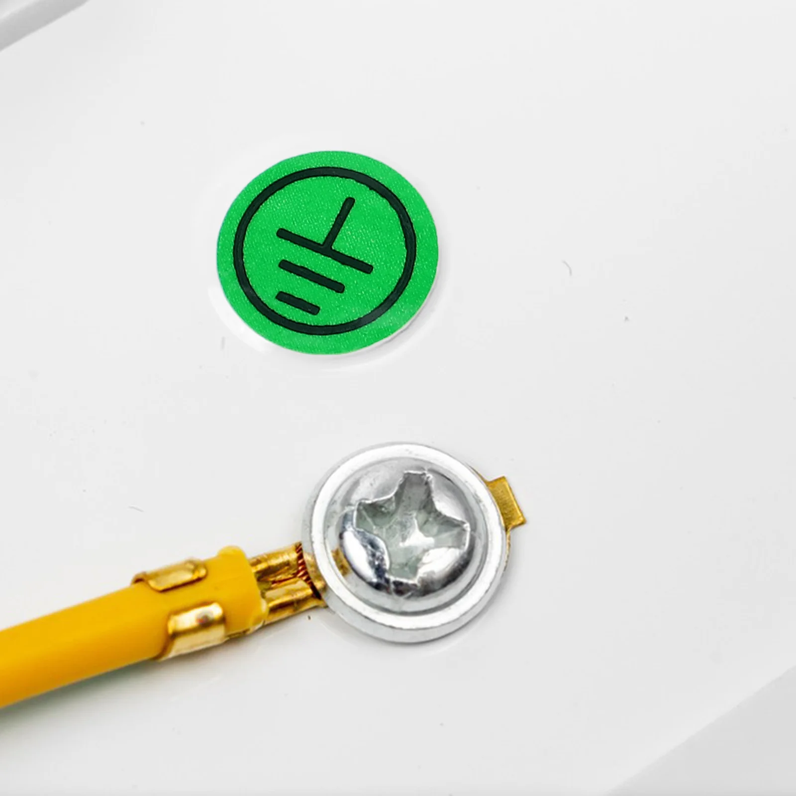 

10pcs Grounding Safety Decals Bright Adhesive Electrical Warning Labels For Industrial Use Voltage Static Electricity Protection