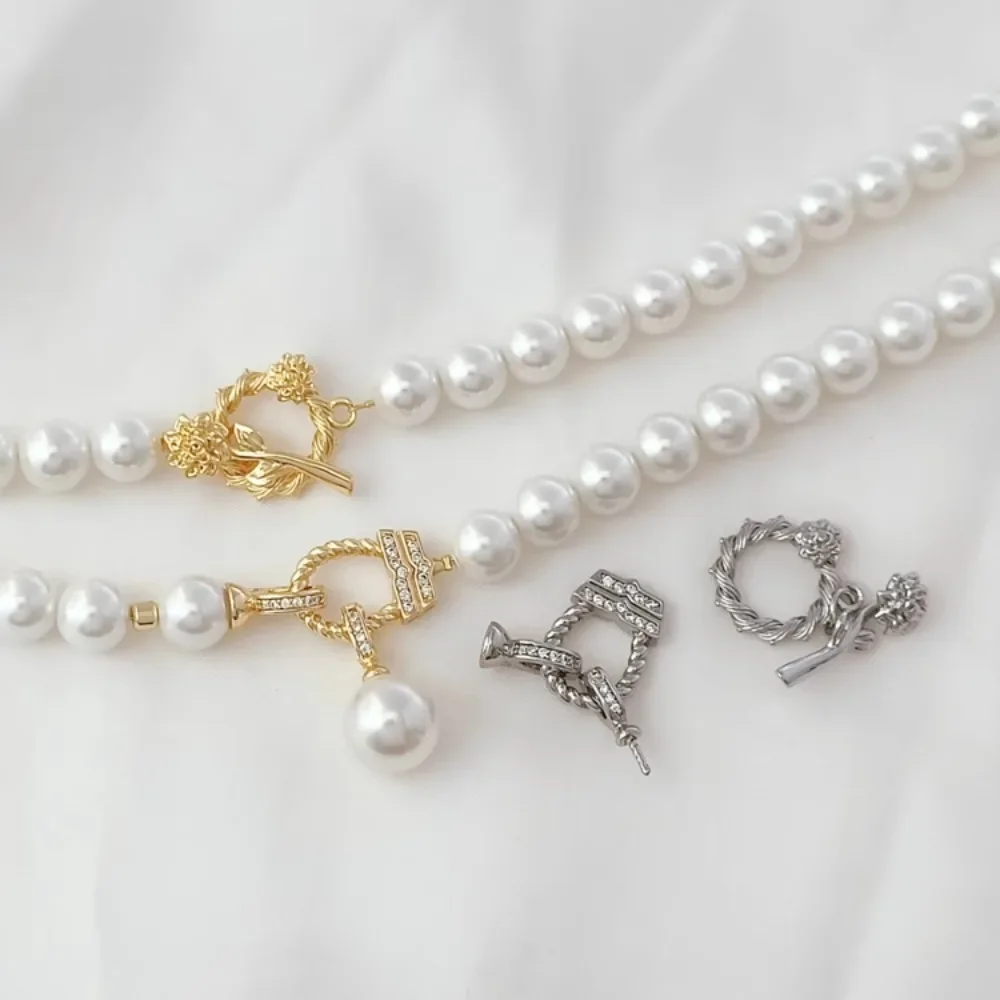 

Позолоченный белый K 14 карат с циркониевой подвеской, пряжка для звеньев, пряжка Rose OT, торцевая пряжка, головка браслета