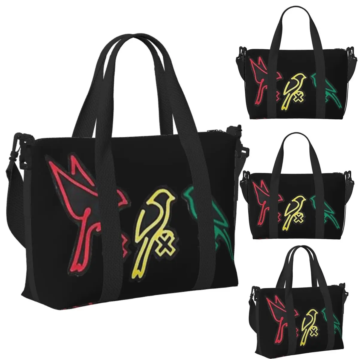 

Custom Ajax Bob Marley 3 Little Birds Beach Travel Bag Large Capacity Tote Bags for Gym Yoga Women Shopping Duffle Shoulder Bag