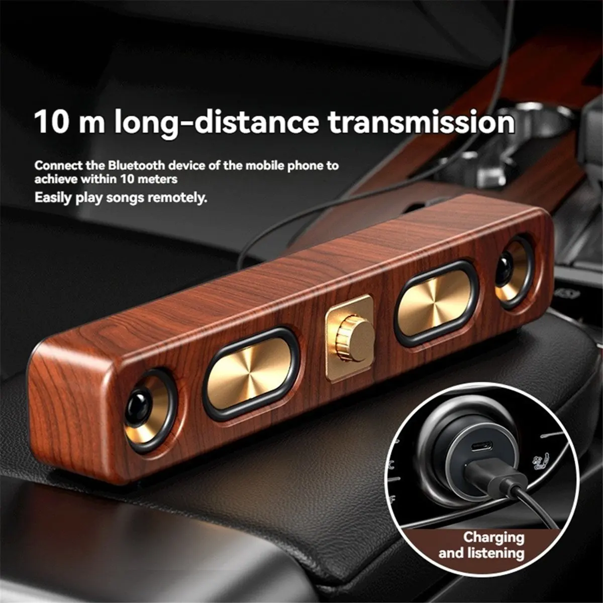 Wooden Bluetooth Speakers Portable Sound Bar HiFi Stereo Card Home Computer Desktop Wireless Sound FM Radio Subwoofer