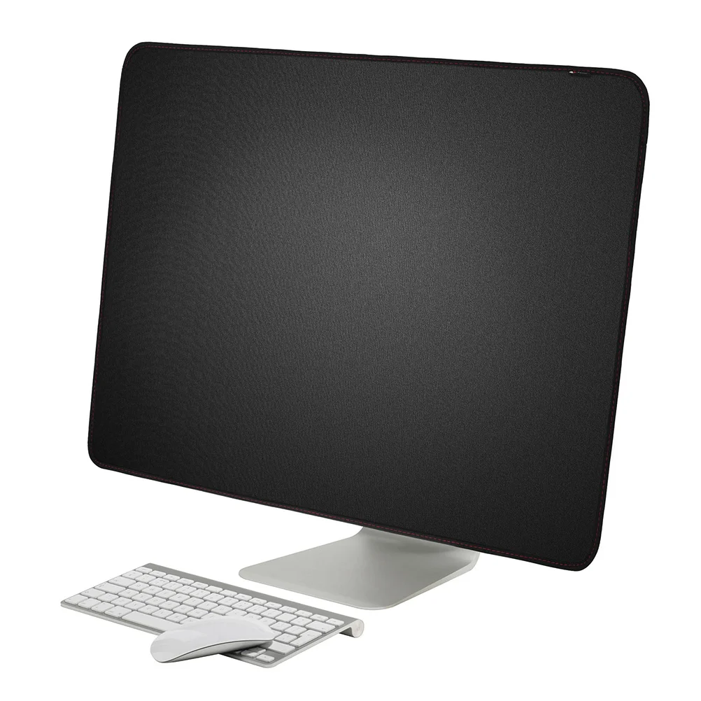 

21 Inch Black Polyester Computer Monitor Cover Protector with Inner Lining with Pocket for LCD Screen