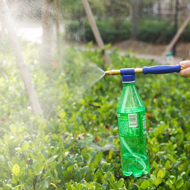 Reciprocating Pull-push Beverage Bottle Sprayer Manual Push-pull Coke Beverage Bottle Watering Nozzle Watering Can Spray Bar