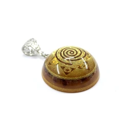 Cabochon Resin Pendant Spiral Metal Wire Orgonite Energy Generator For Jewelry Making Necklace Accessories