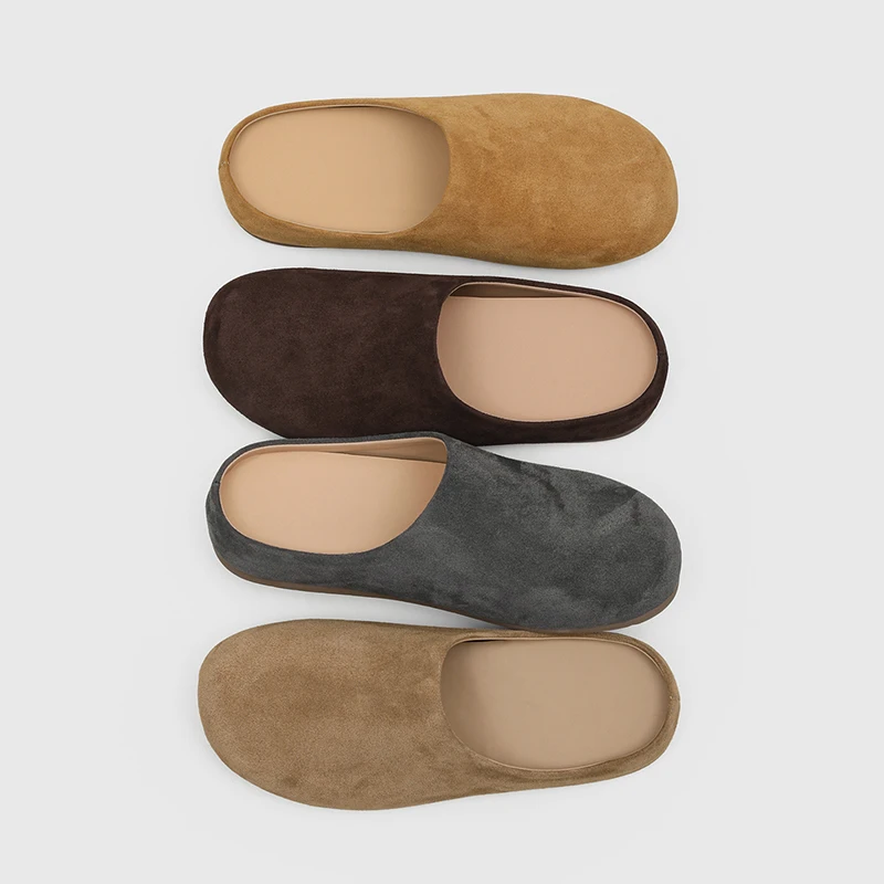 Couple Style Retro Baotou Boken Shoes New Simple Casual Flat Bottomed Comfortable Home Outdoor Dual-use Half Slippers