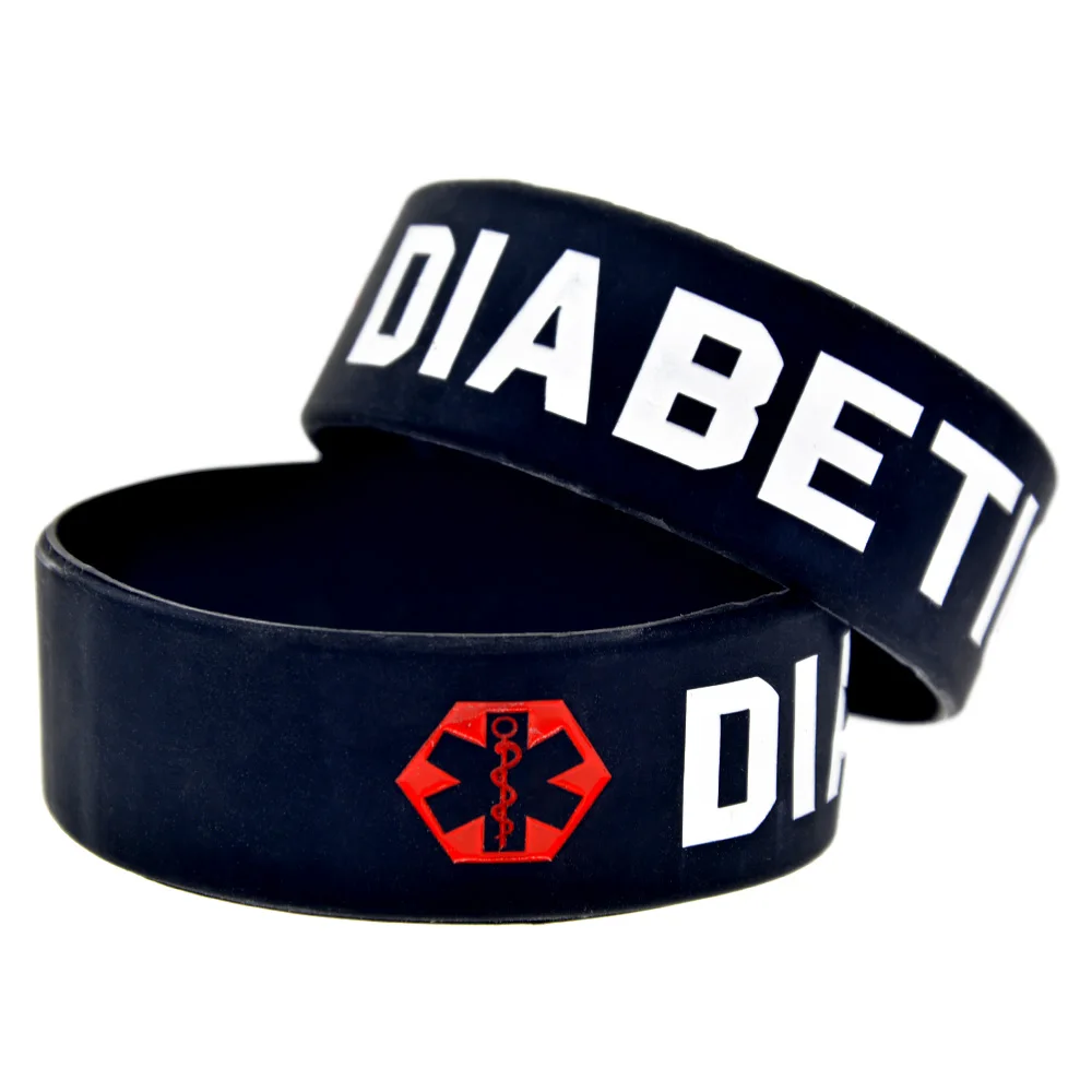 25 Stück, 2,5 cm breites Armband, aus Silikonkautschuk, für Diabetiker, als medizinisches Notfall-ID-Armband für Diabetiker. – Detail 4